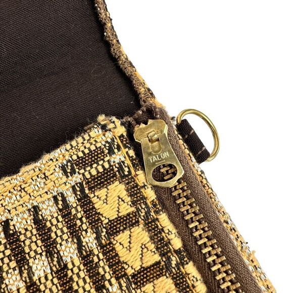 Vintage 60s 70s Woven Checkered Garment Bags Talon Zippers - Picture 7 of 10